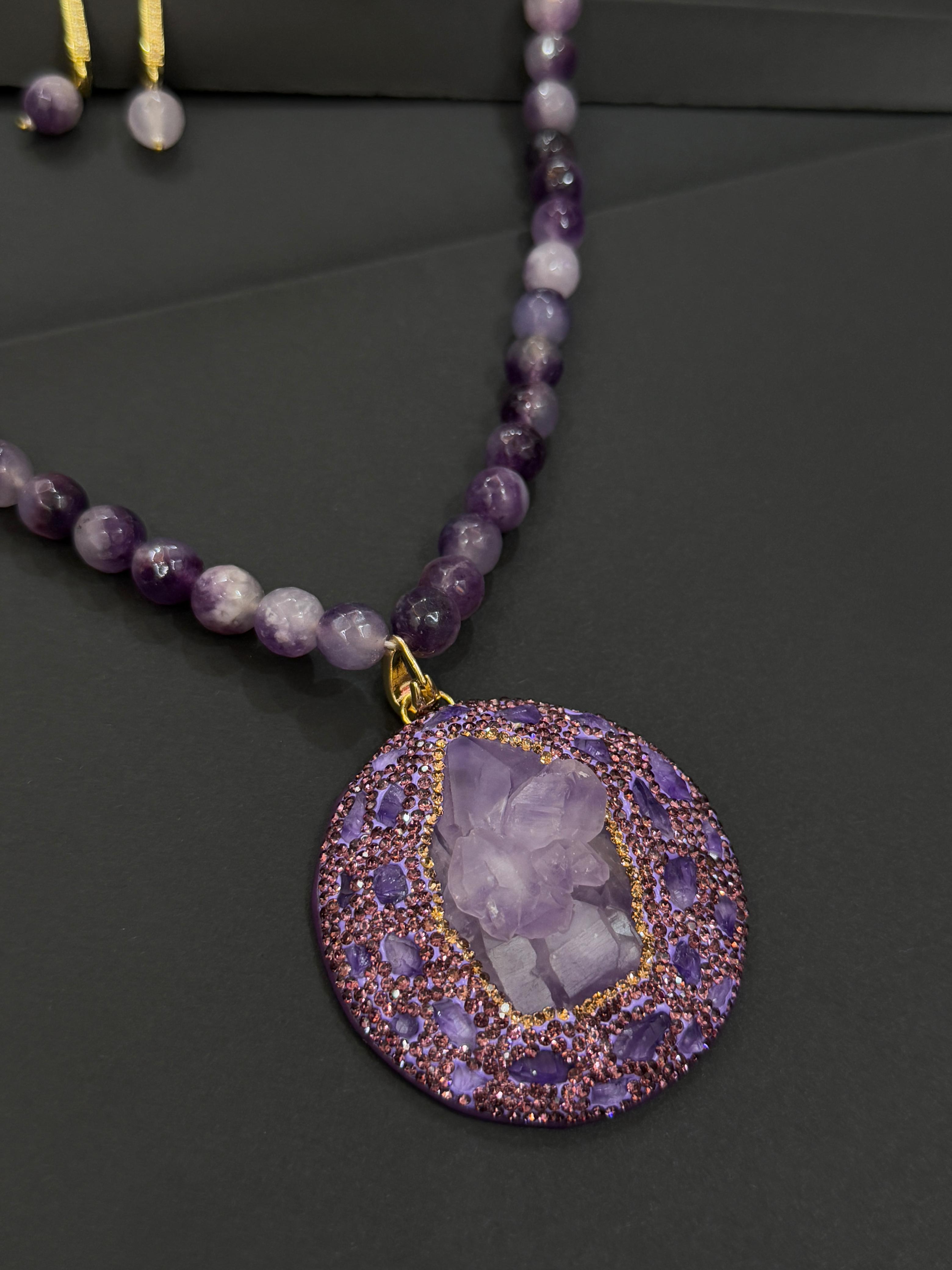 Semi-precious gemstone-Amethyst Pendant-Mivanaa
